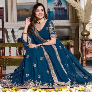 Embroidered Lehenga & Net Dupatta